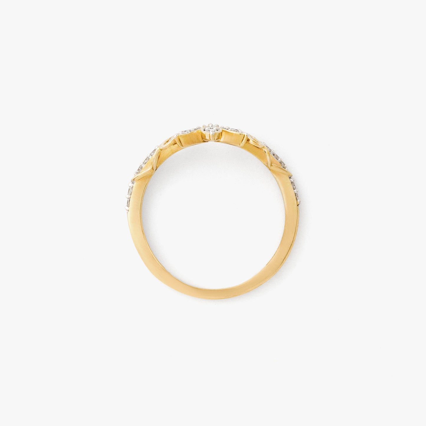 Diamond Petal Cluster Ring in 10K Yellow Gold (0.15 ct tw)