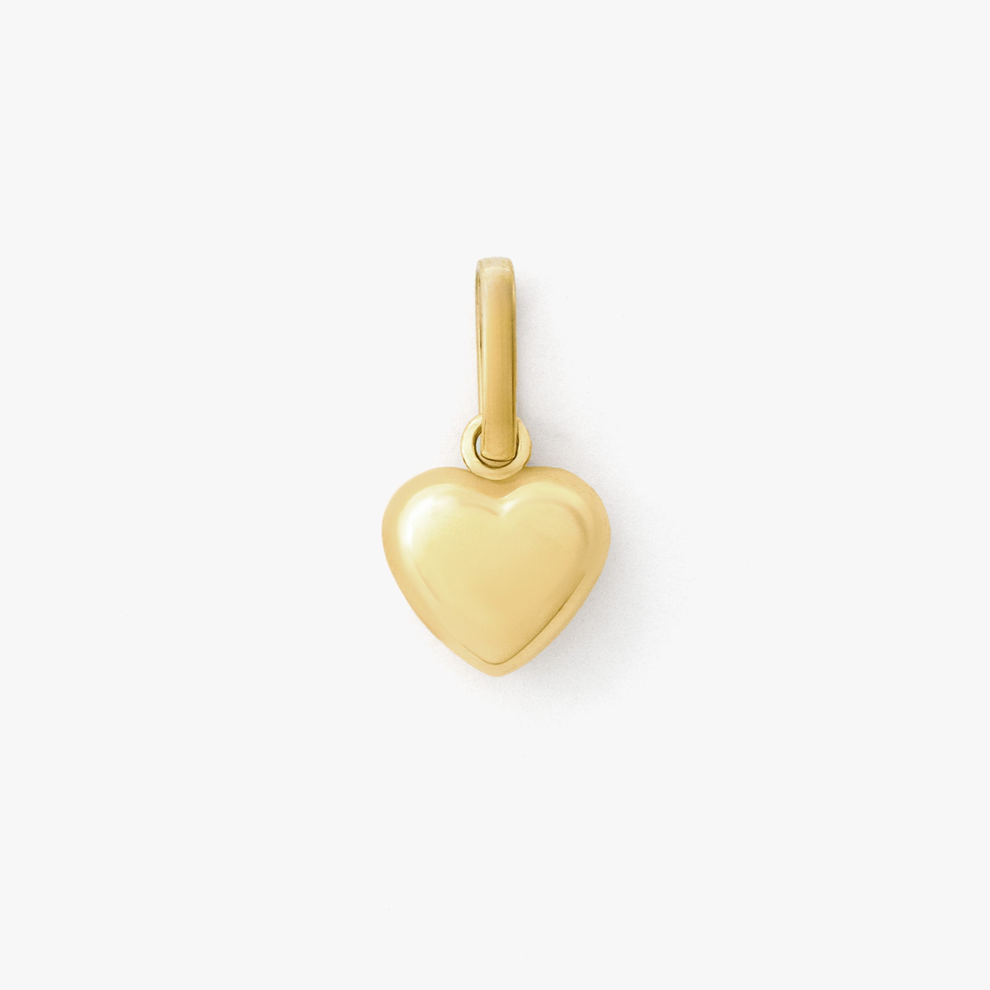 Puff Heart Charm in 10K Yellow Gold