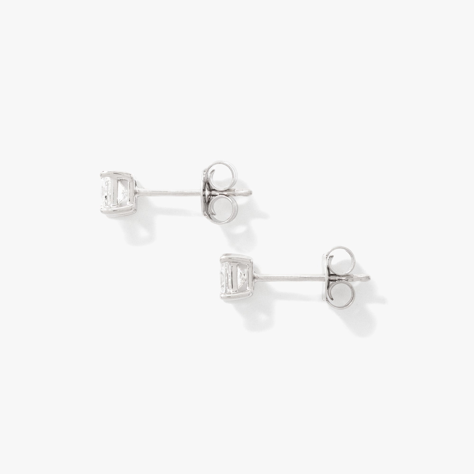 Lab Grown Princess Cut Diamond Stud Earrings in 14K White Gold ( 0.50