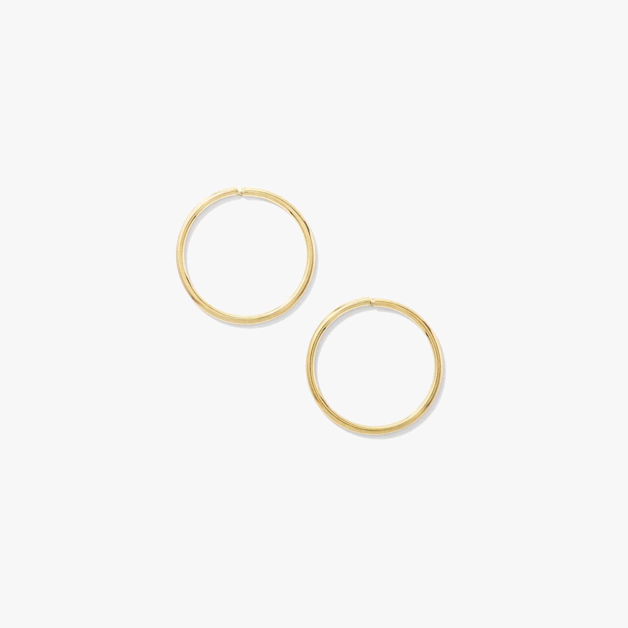 15mm Sleeper Earrings in 10K Yellow Gold