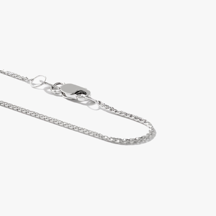 10K White Gold Diamond Cut Round 1.00mm Wheat Chain (20")