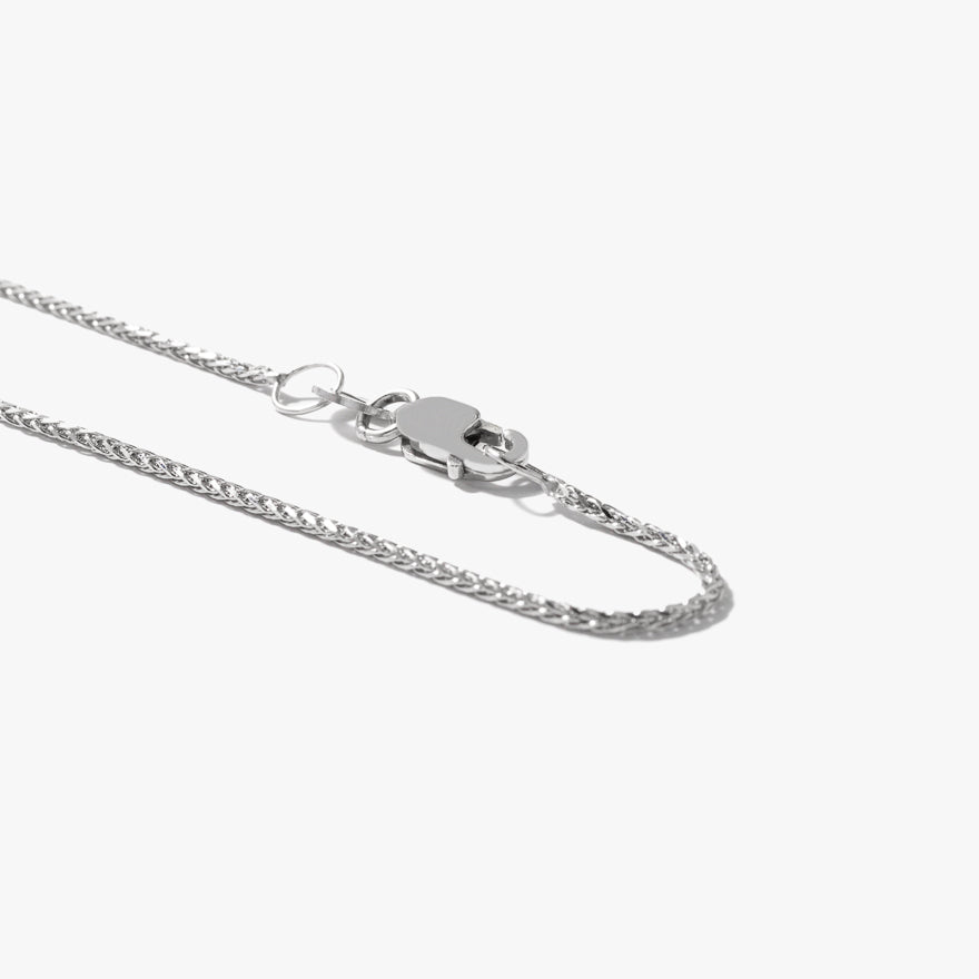10K White Gold Diamond Cut Round 1.00mm Wheat Chain (18")