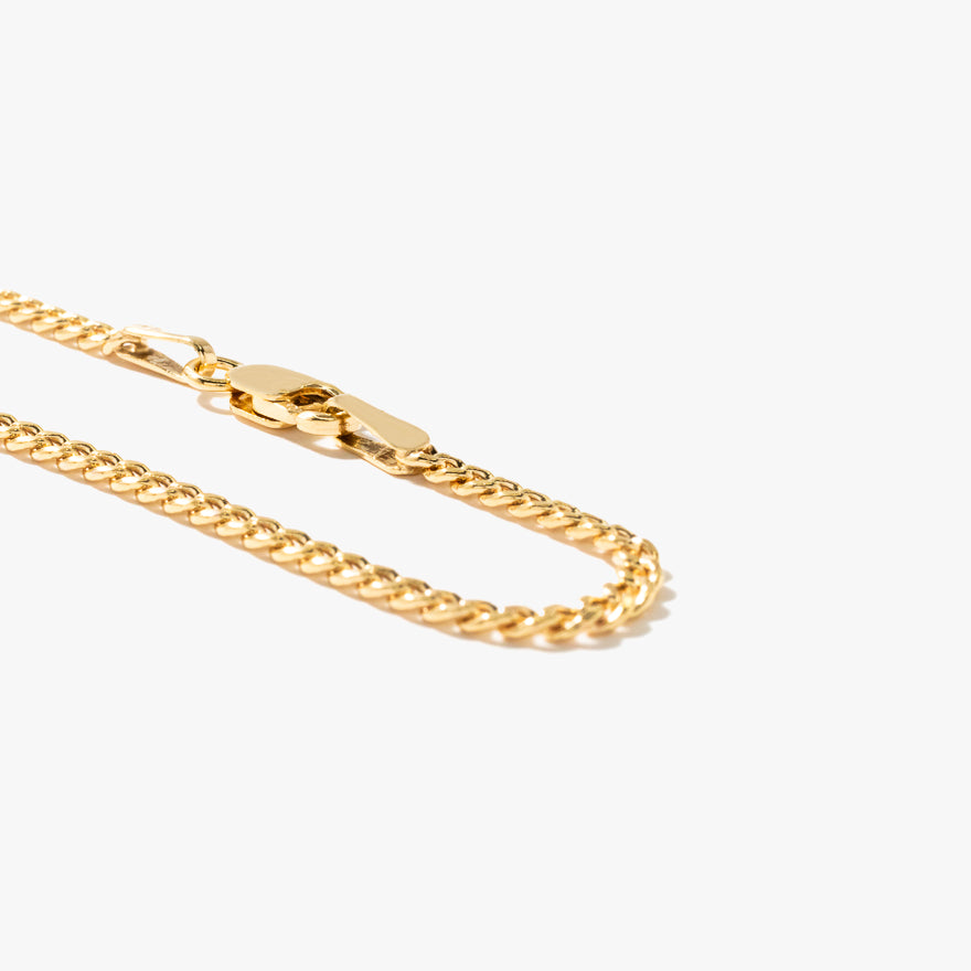2.1mm Hollow Miami Cuban Chain in 10K Yellow Gold (22")