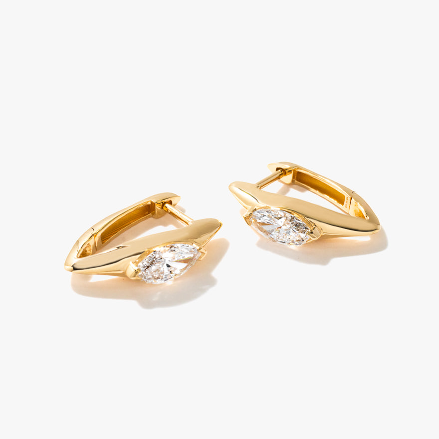 Lab Grown Marquise Diamond Earrings in 14K Yellow Gold (1.00 ct tw)