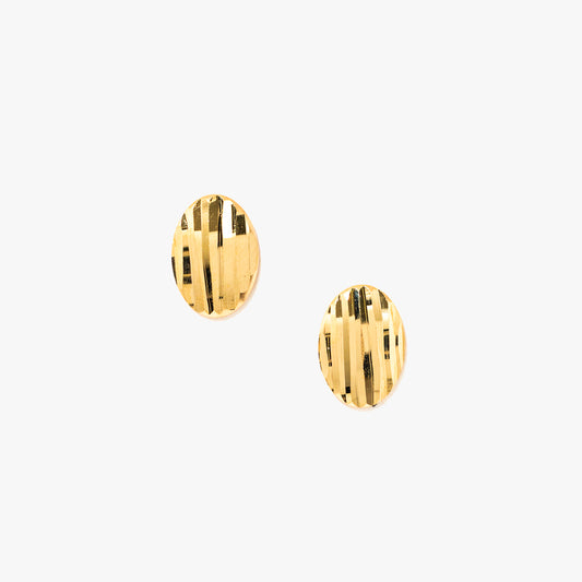 Oval Stud Earrings in 10K Yellow Gold