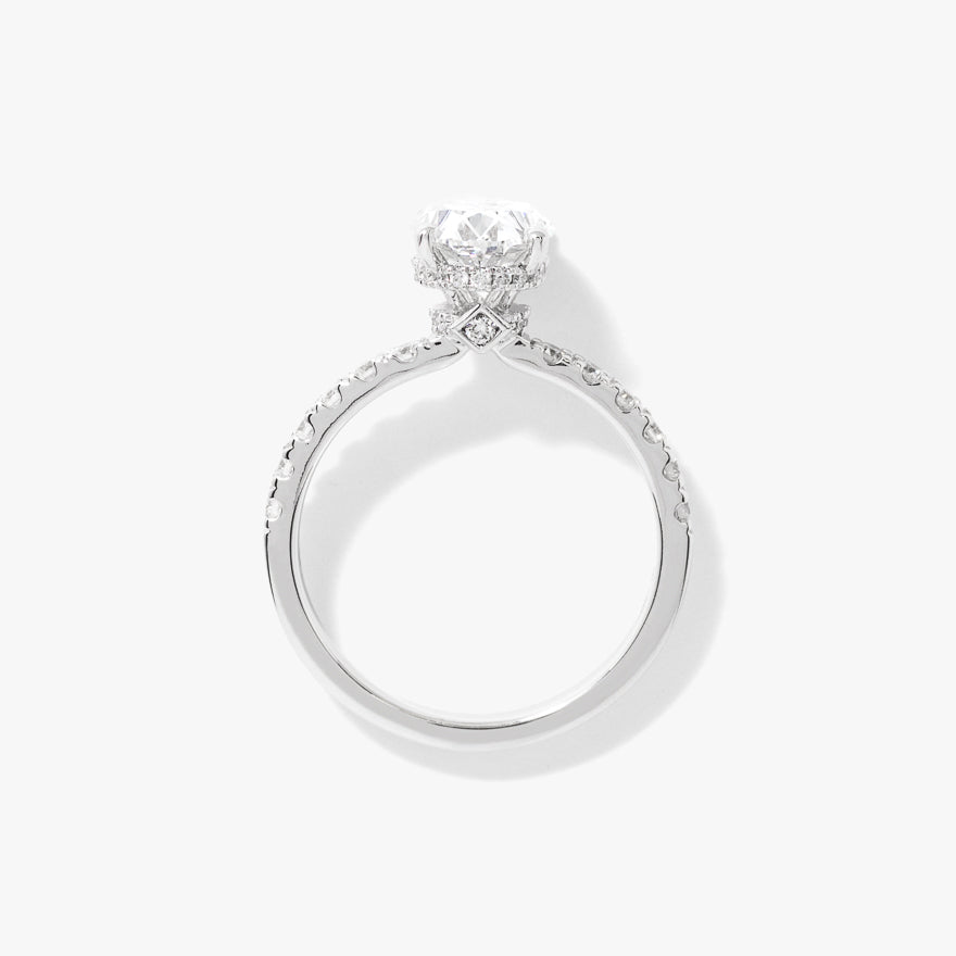 Oval Lab-Grown Diamond Engagement Ring with Hidden Halo in 14K White Gold (2.47 ct tw)