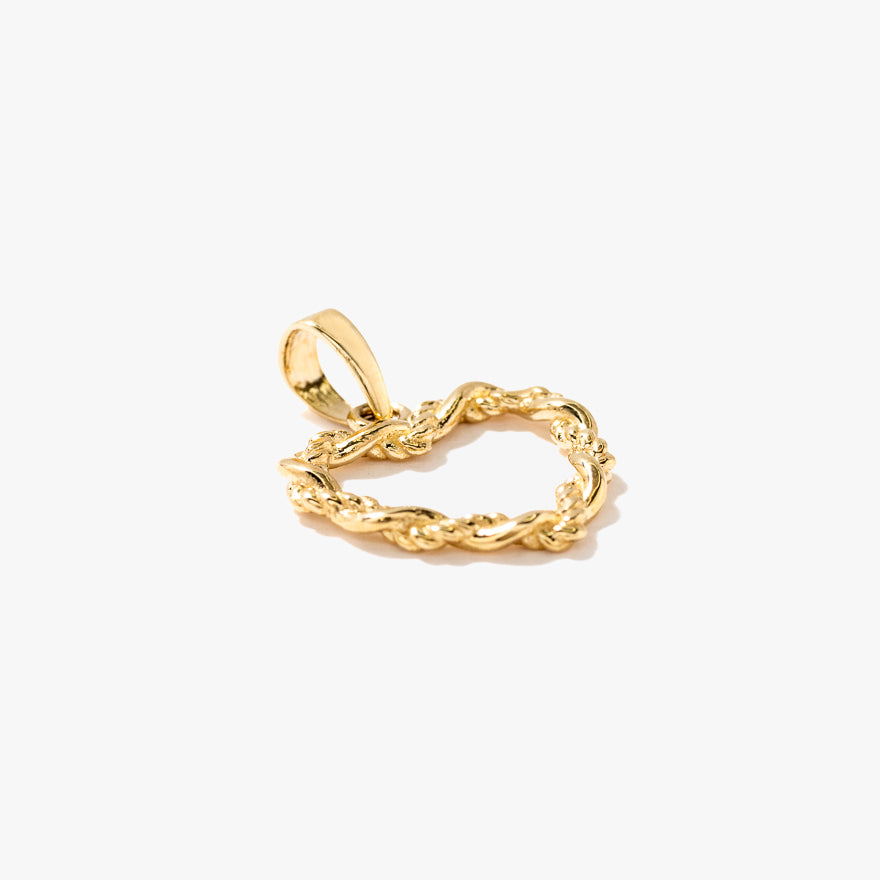 Open Heart Braided Pendant in 10K Yellow Gold