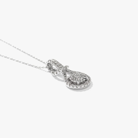 Diamond Cluster Necklace in 10K White Gold (0.31 ct tw)