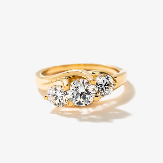 Three Stone Lab-Grown Diamond Engagement Ring in 14K Yellow Gold (1.50 ct tw)