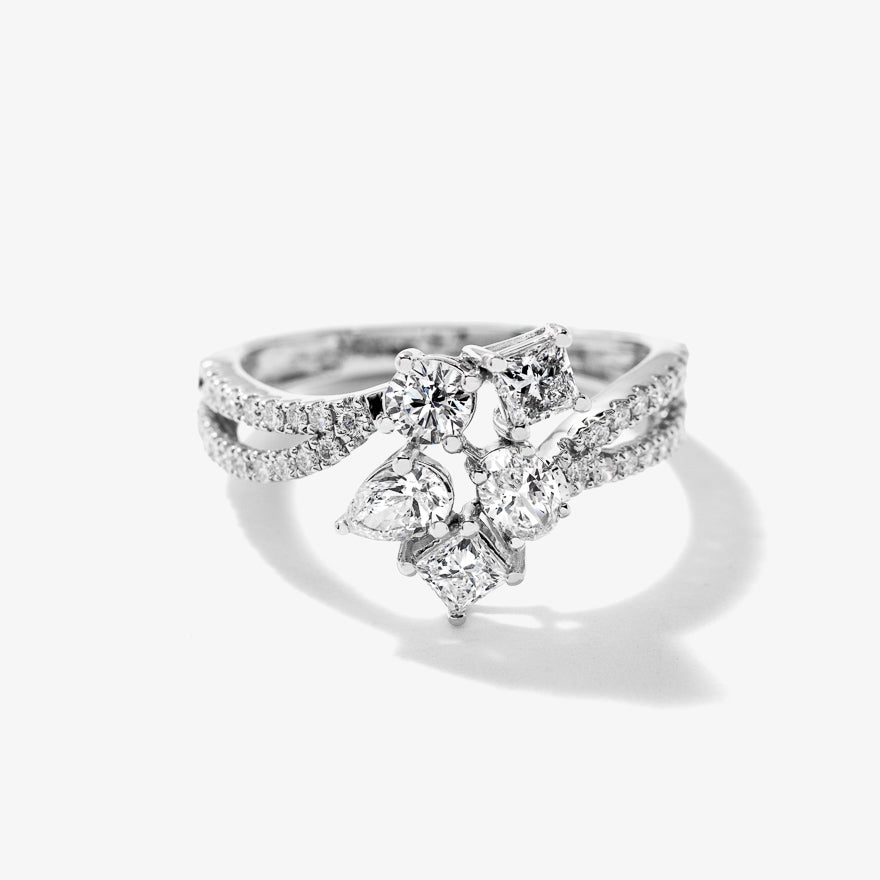 Lab Grown Diamond Cluster Ring in 10K White Gold (1.00 ct tw)