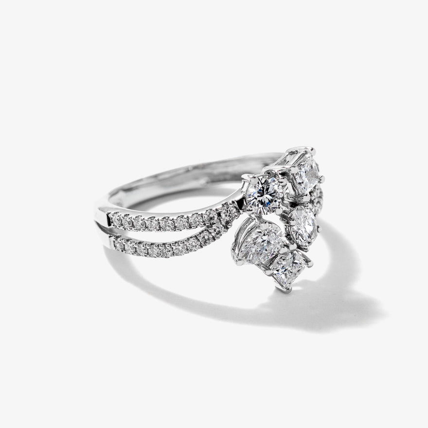 Lab Grown Diamond Cluster Ring in 10K White Gold (1.00 ct tw)