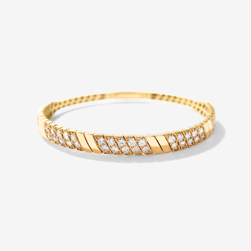 Diamond Bangle with Flexible Cuff in 10K Yellow Gold (2.00 ct tw)