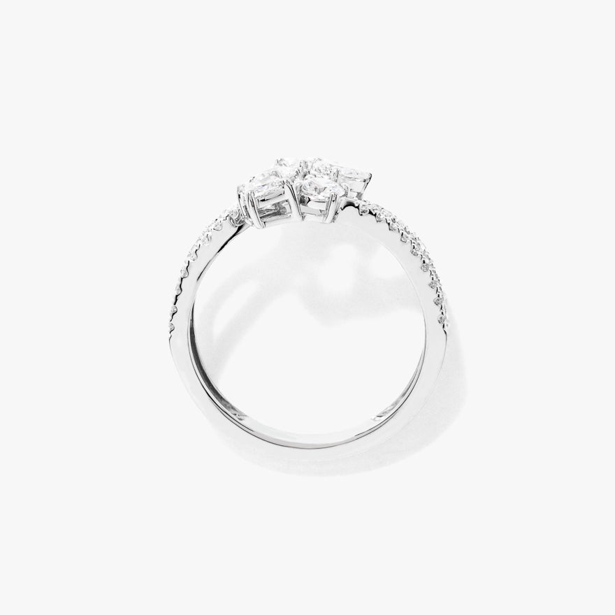 Lab Grown Diamond Cluster Ring in 10K White Gold (1.00 ct tw)