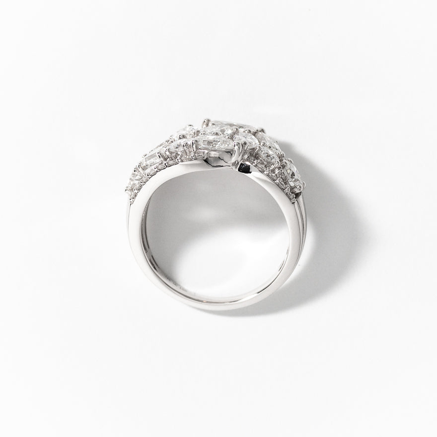 Lab Grown Diamond Cluster Ring in 14K White Gold (3.00 ct tw)