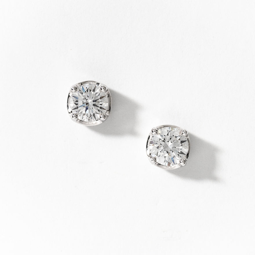 Lab Grown Diamond Stud Earrings in 14K White Gold ( ct tw