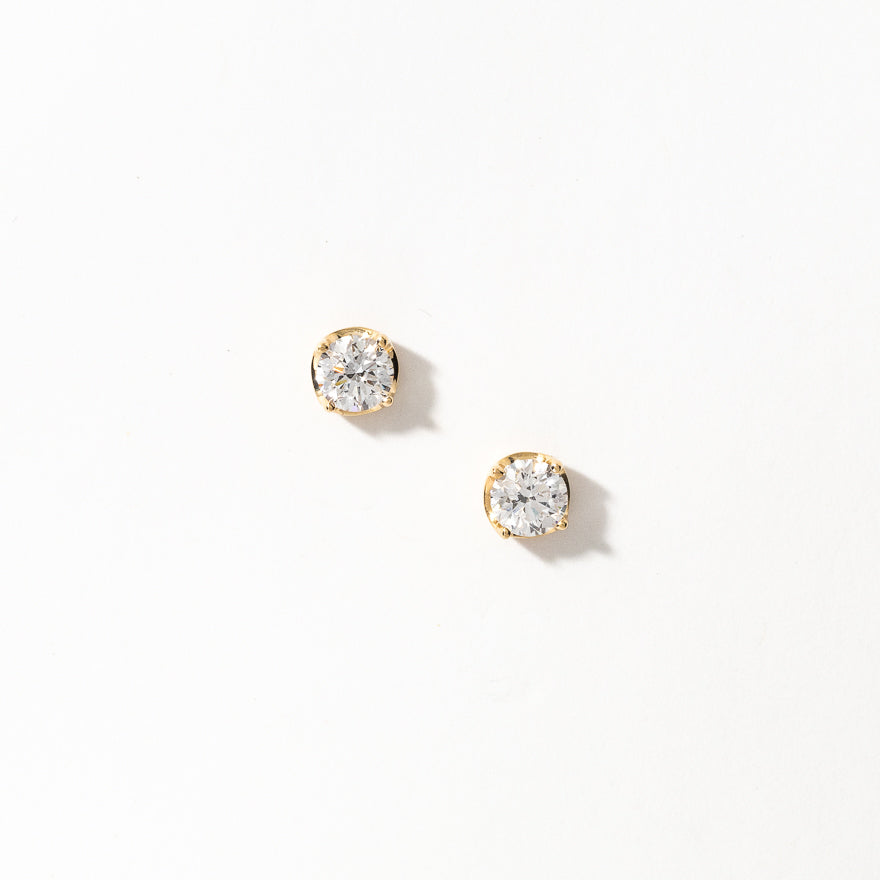 Lab Grown Diamond Stud Earrings in 14K Yellow Gold (1.00 ct tw)