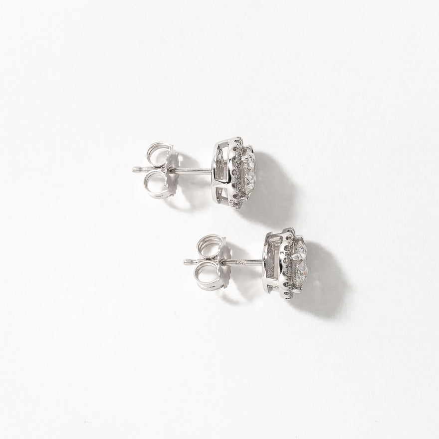 Lab Grown Diamond Stud Earrings in 14K White Gold (2.04 ct tw)
