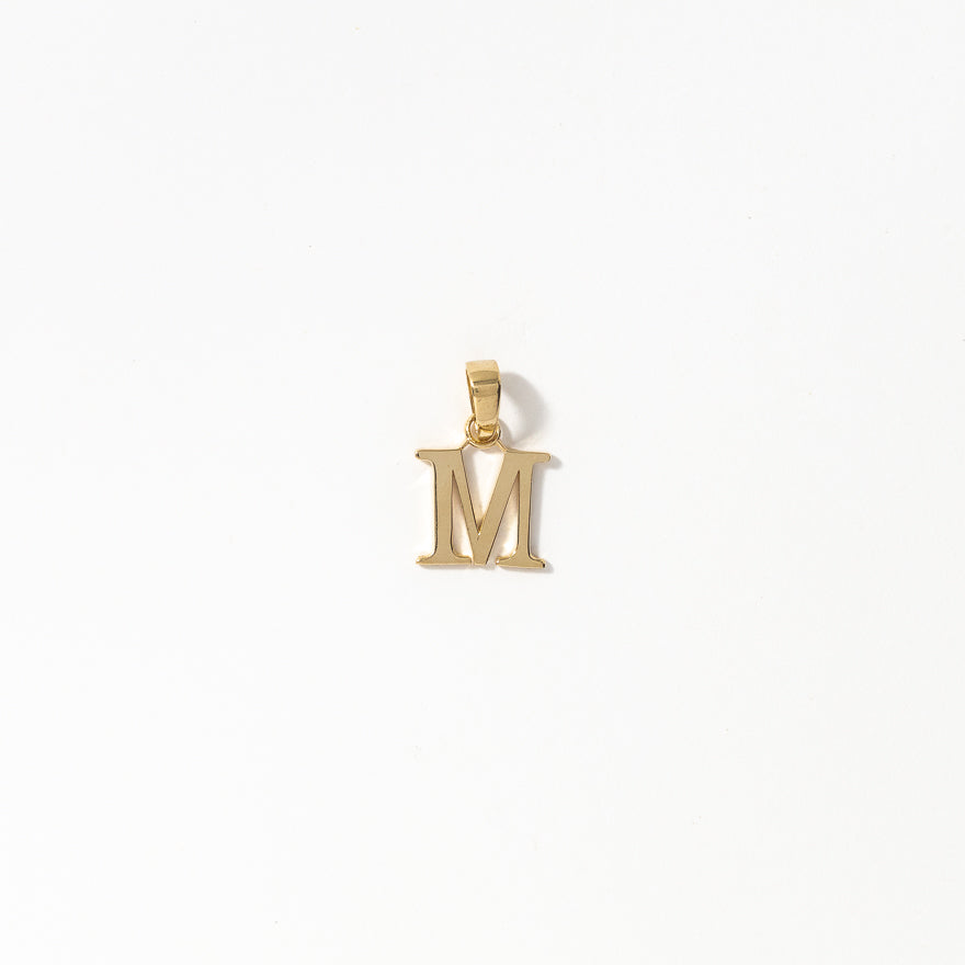 "M" Initial Pendant in 10K Yellow Gold