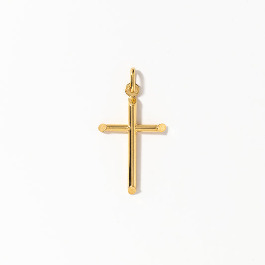 Tube Cross Pendant in 10K Italian Yellow Gold