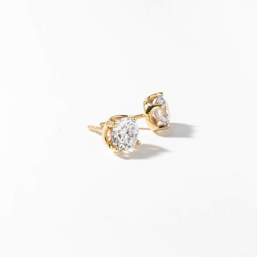 Lab Grown Diamond Stud Earrings in 14K Yellow Gold (1.50 ct tw)