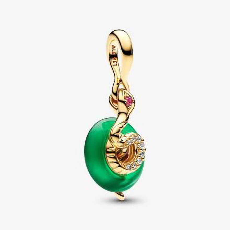 Pandora Snake Green Murano Glass Dangle Charm | 763617C01