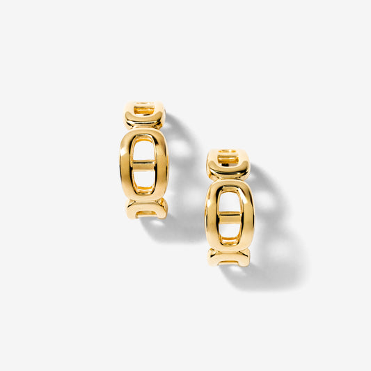 Marine Link Hook Earrings in 10K Yellow Gold