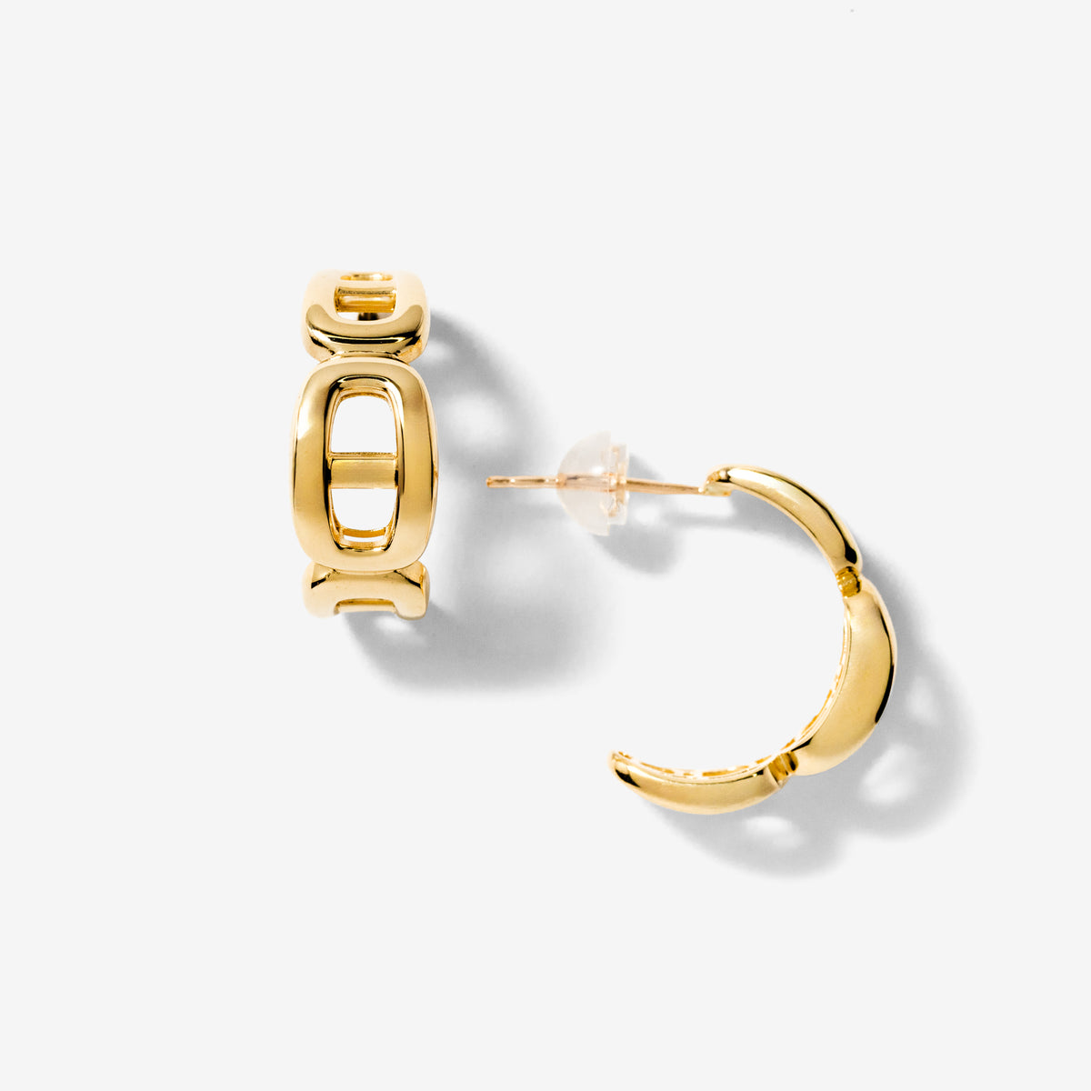 Marine Link Hook Earrings in 10K Yellow Gold