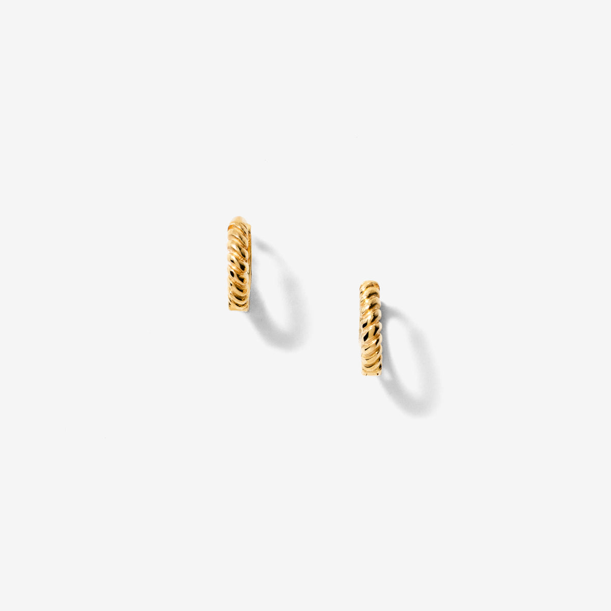 Rope Huggie Earrings in 10K Yellow Gold