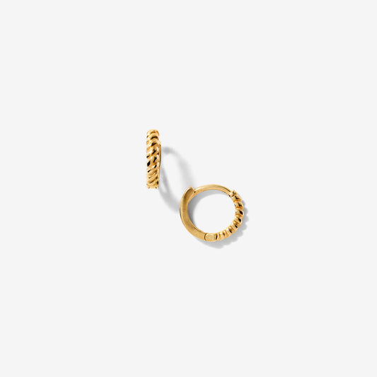 Rope Huggie Earrings in 10K Yellow Gold