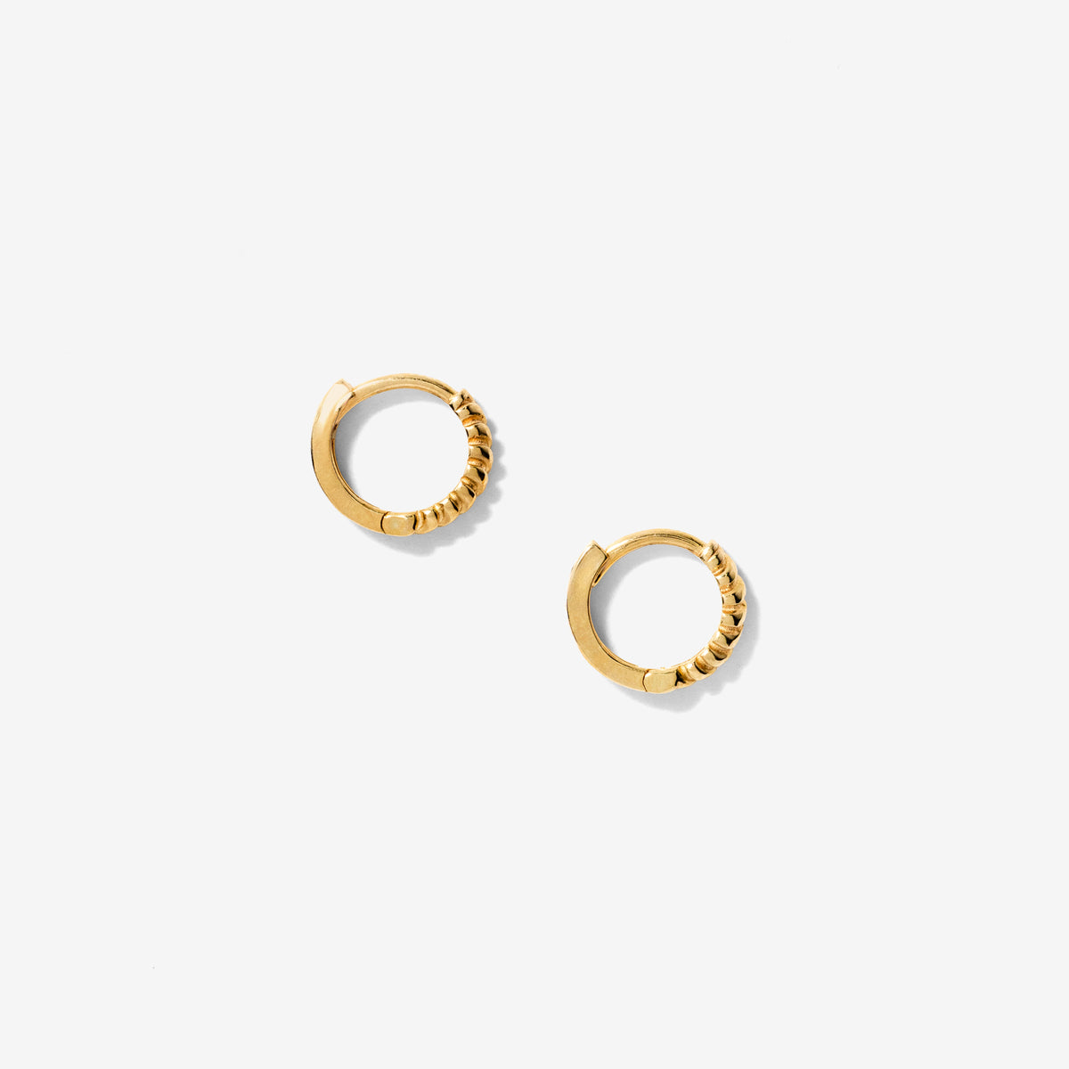 Rope Huggie Earrings in 10K Yellow Gold