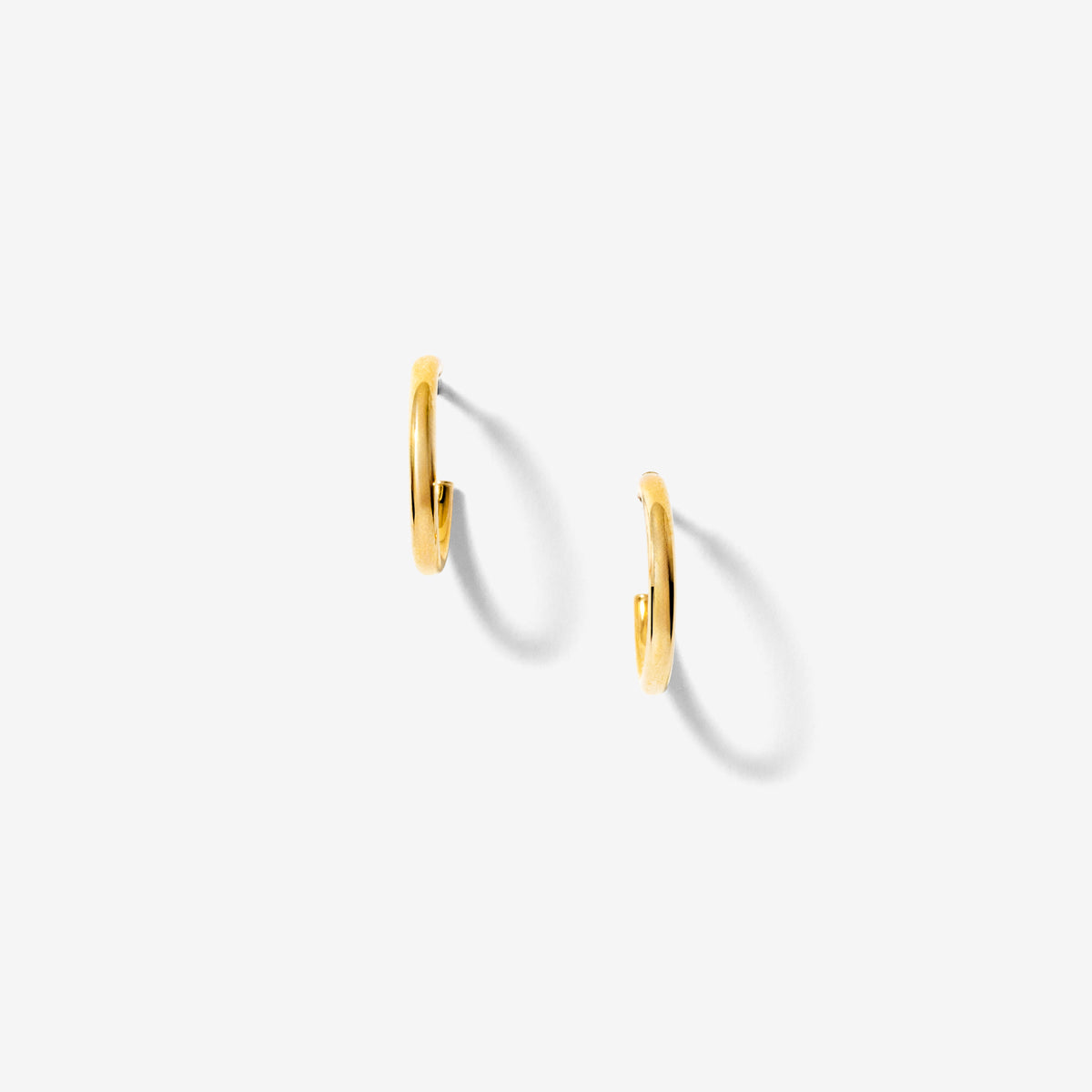 Round Hook Stud Earrings in 10K Yellow Gold