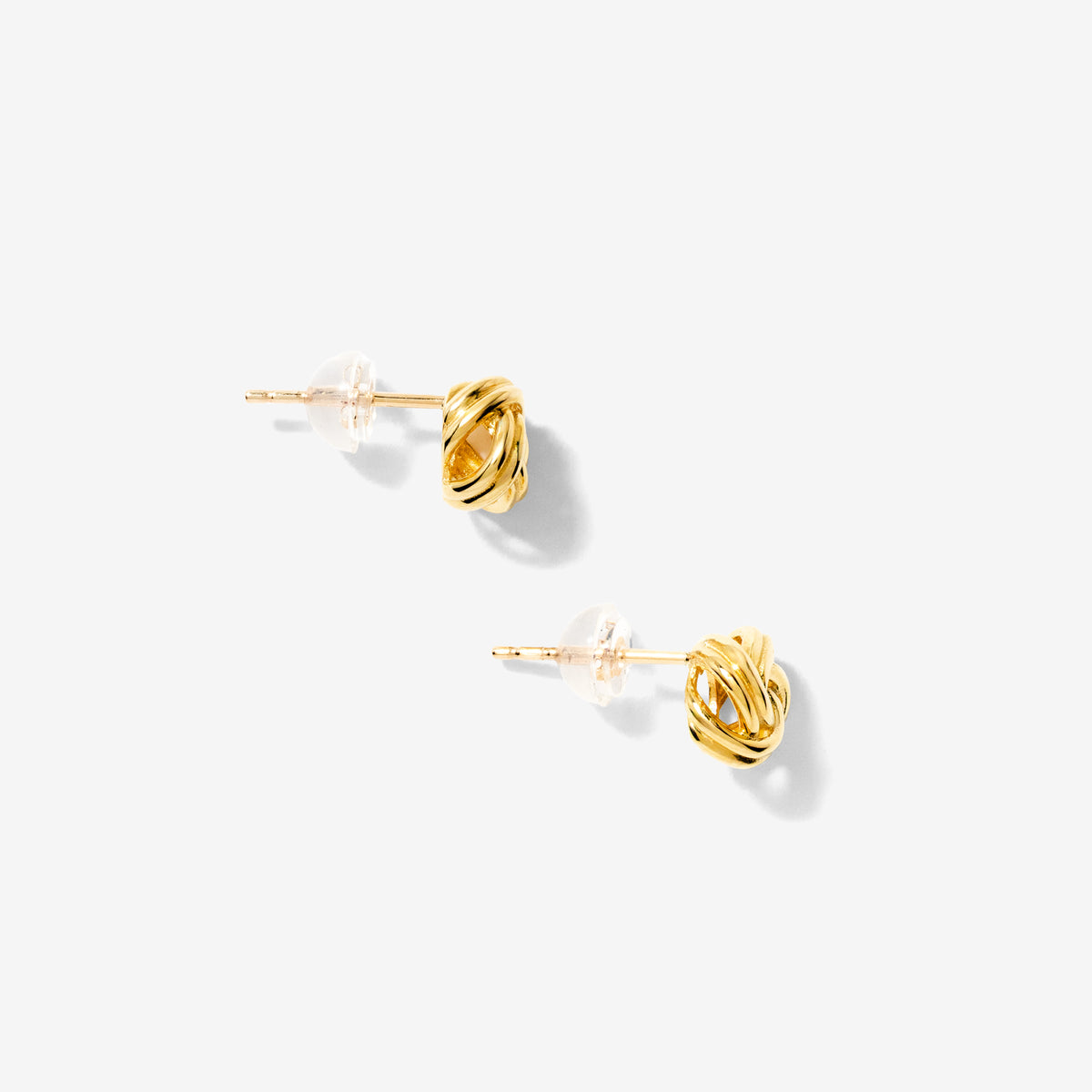 Love Knot Stud Earrings in 10K Yellow Gold