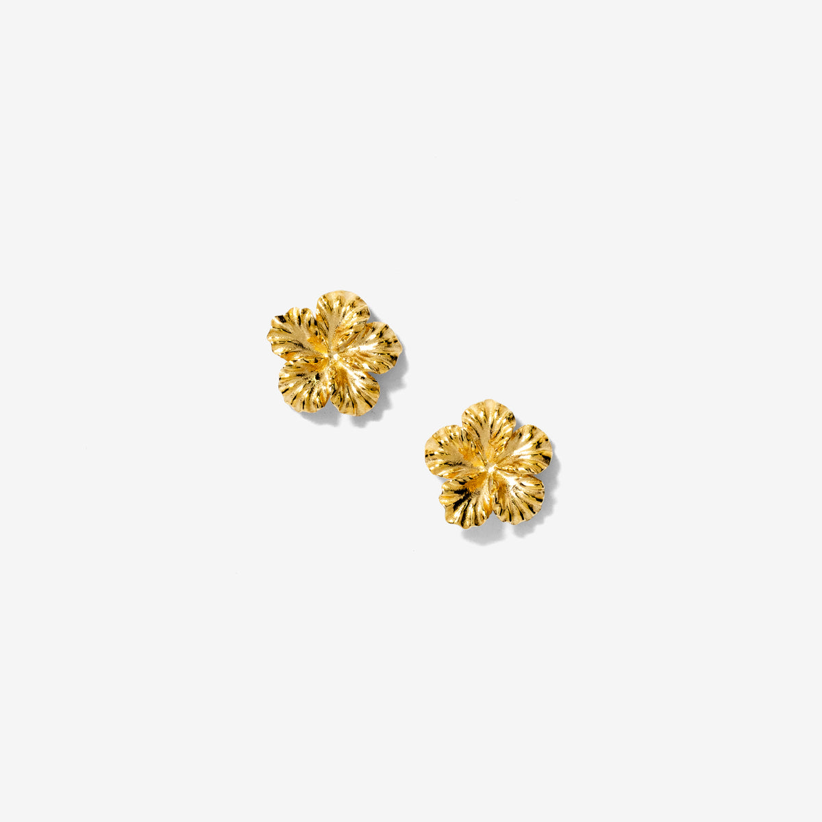 Hawaiian Flower Stud In 10K Yellow Gold