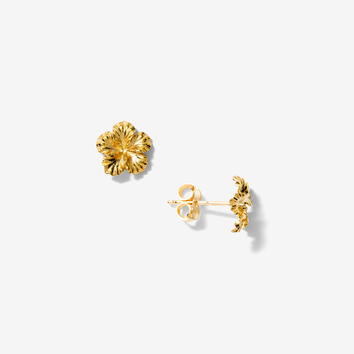 Hawaiian Flower Stud In 10K Yellow Gold