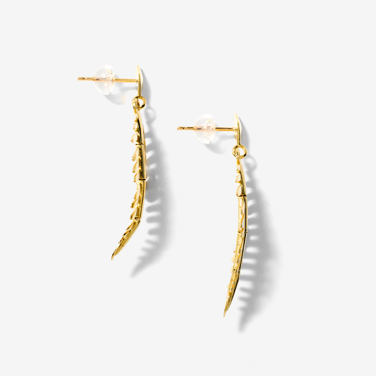 Leaf Stud Earrings in 10K Yellow Gold