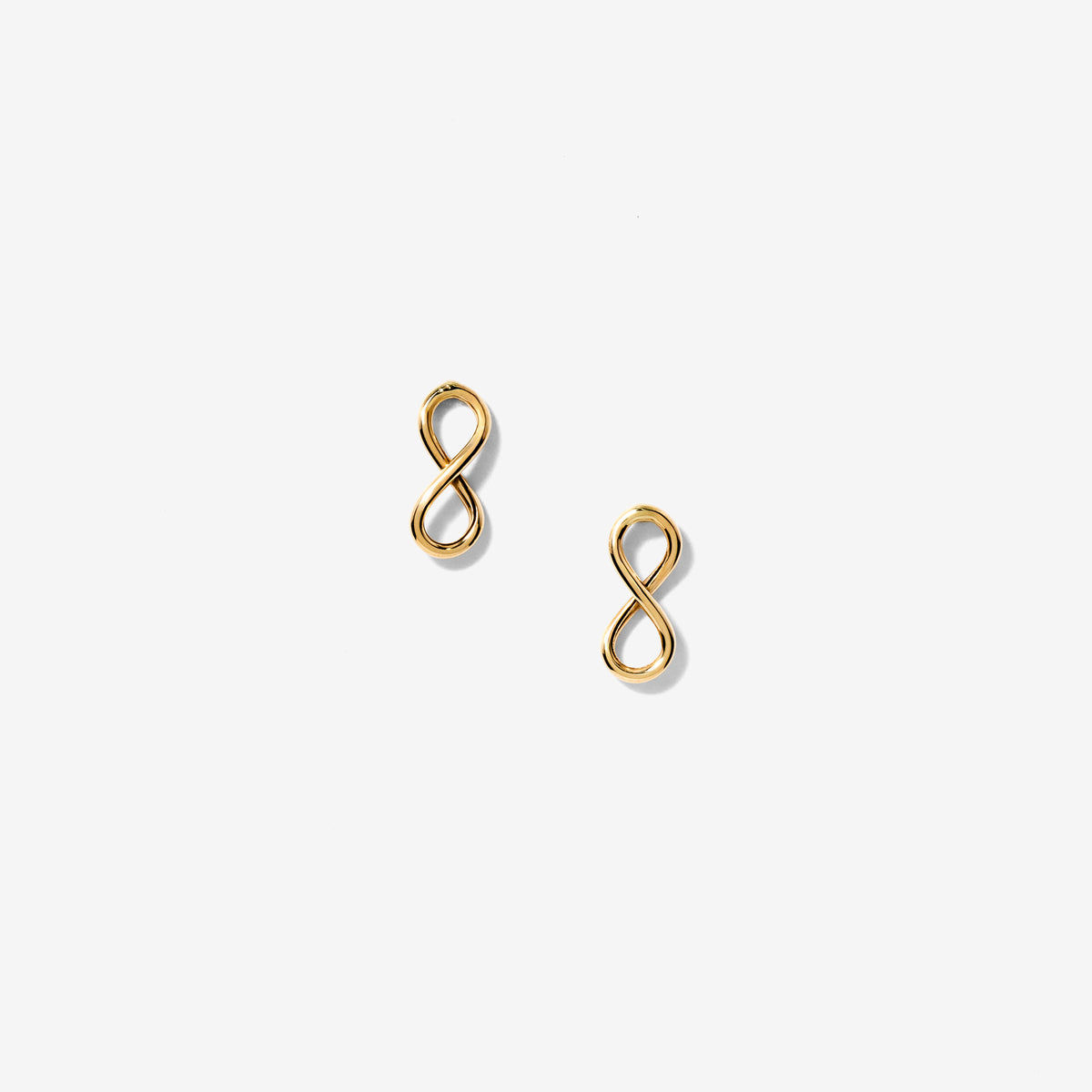 Infinity Stud Earrings in 10K Yellow Gold
