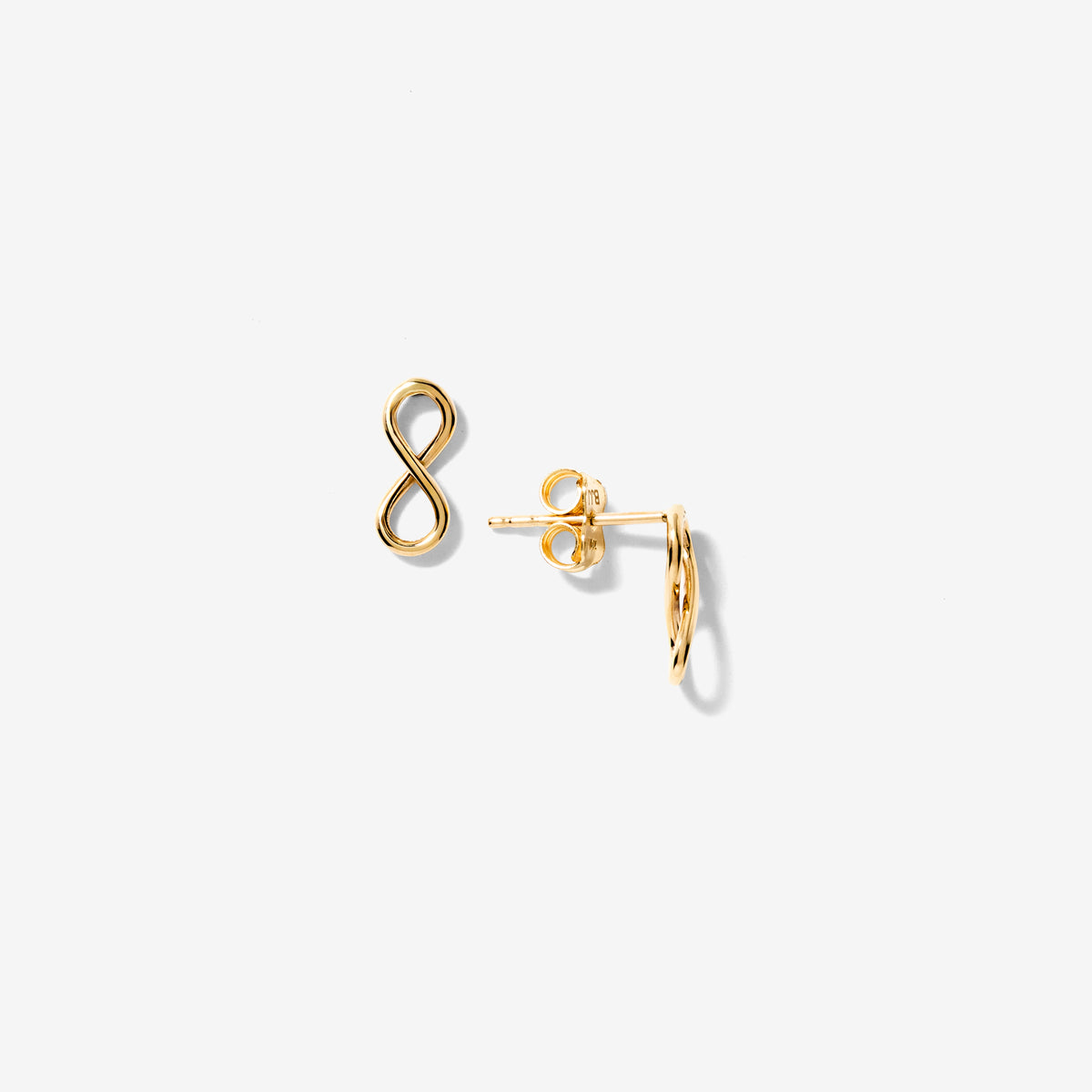 Infinity Stud Earrings in 10K Yellow Gold