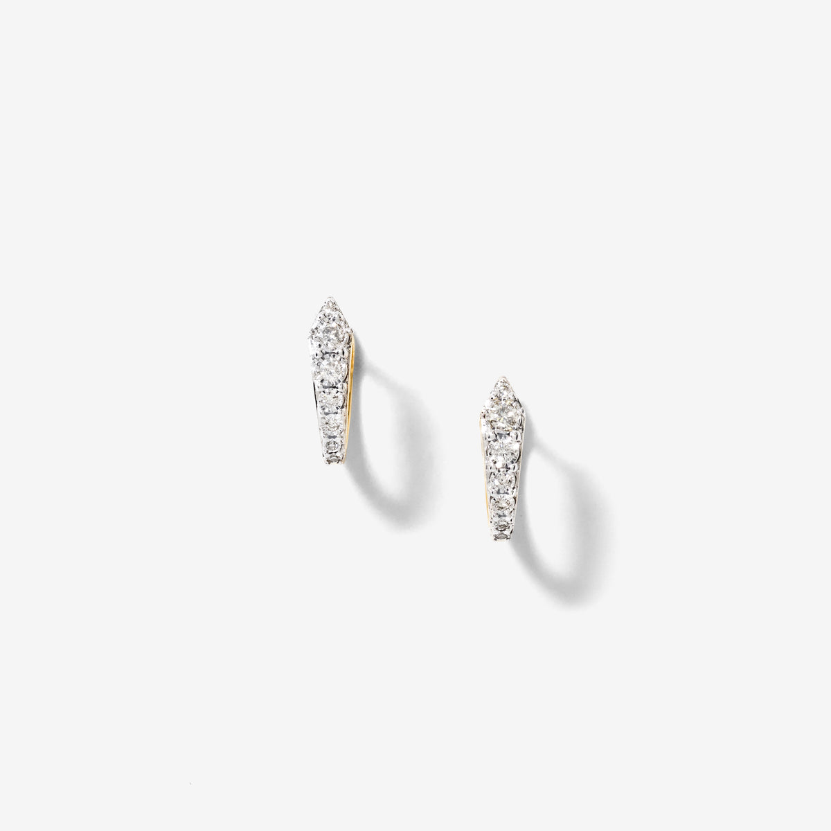 Diamond Hoop Earring in 10K Yellow and White Gold (0.20 ct tw)