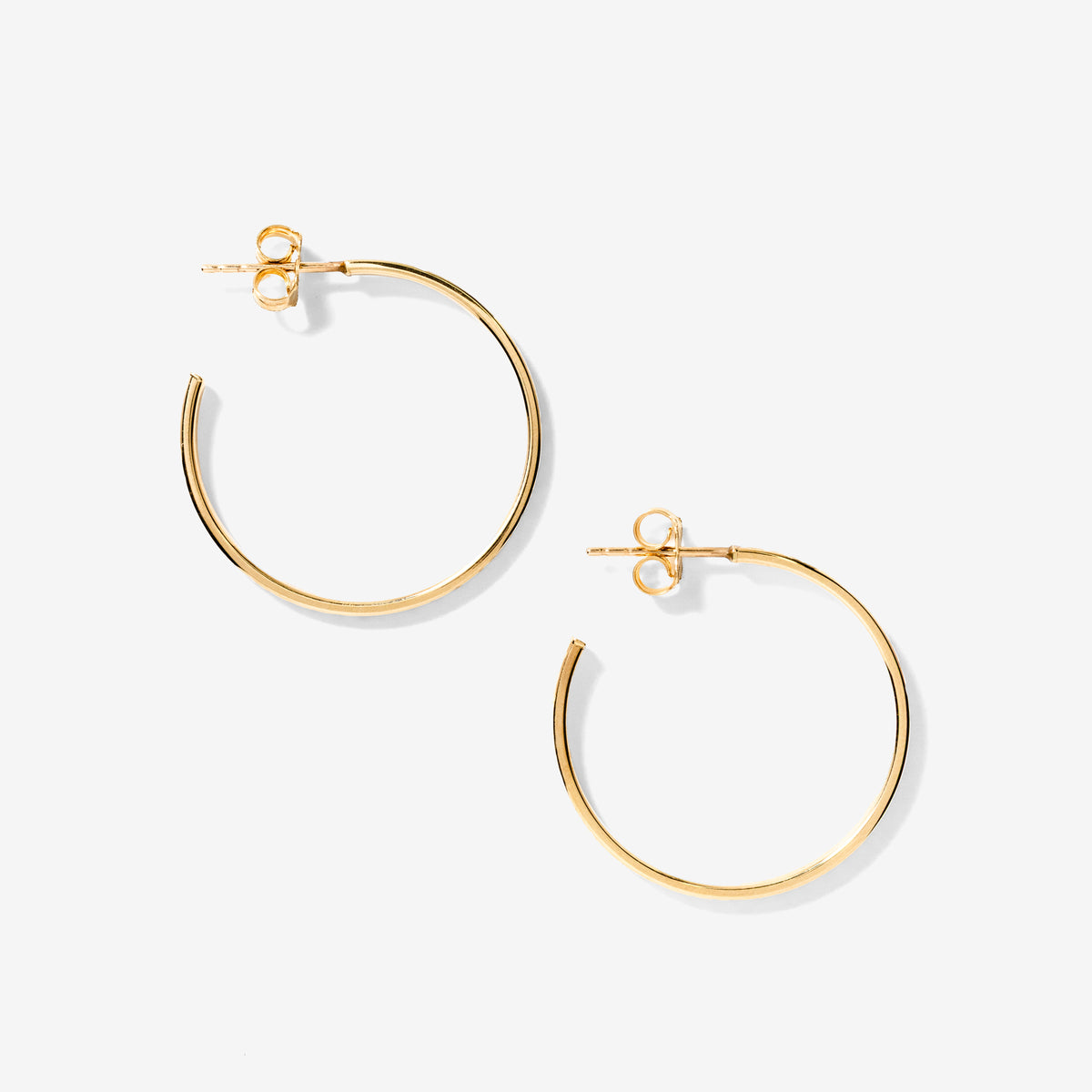 Diamond Cut Hoop Stud Earrings in 10k Yellow Gold