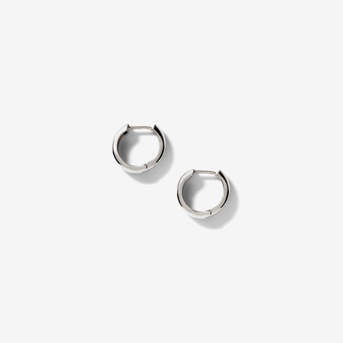 Huggie Hoop Earrings in 10K White Gold