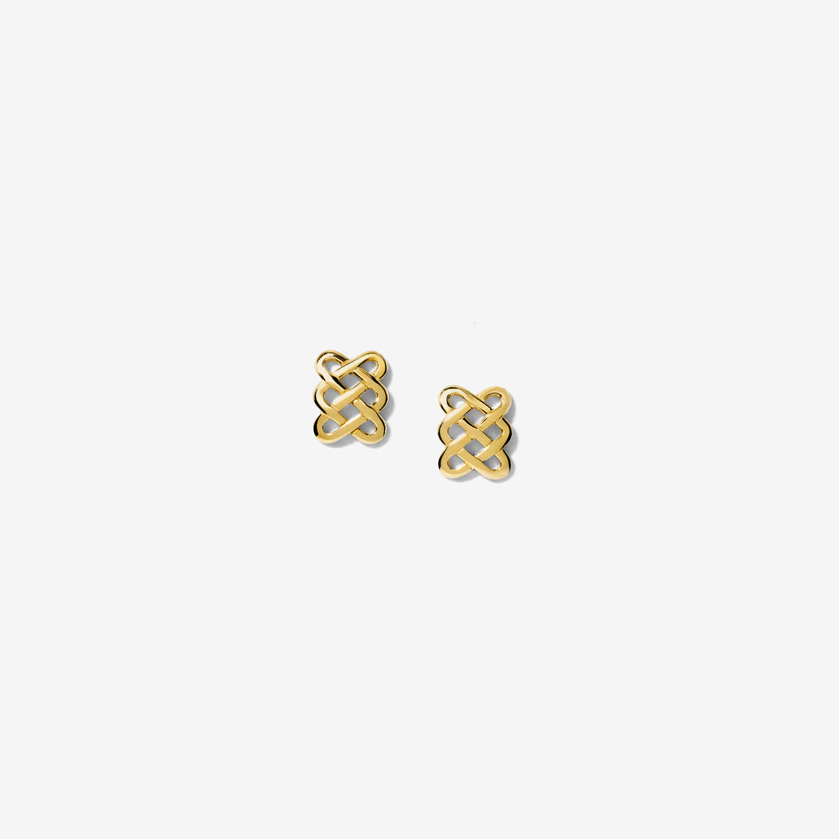 Celtic Knot Stud Earrings in 10K Yellow Gold