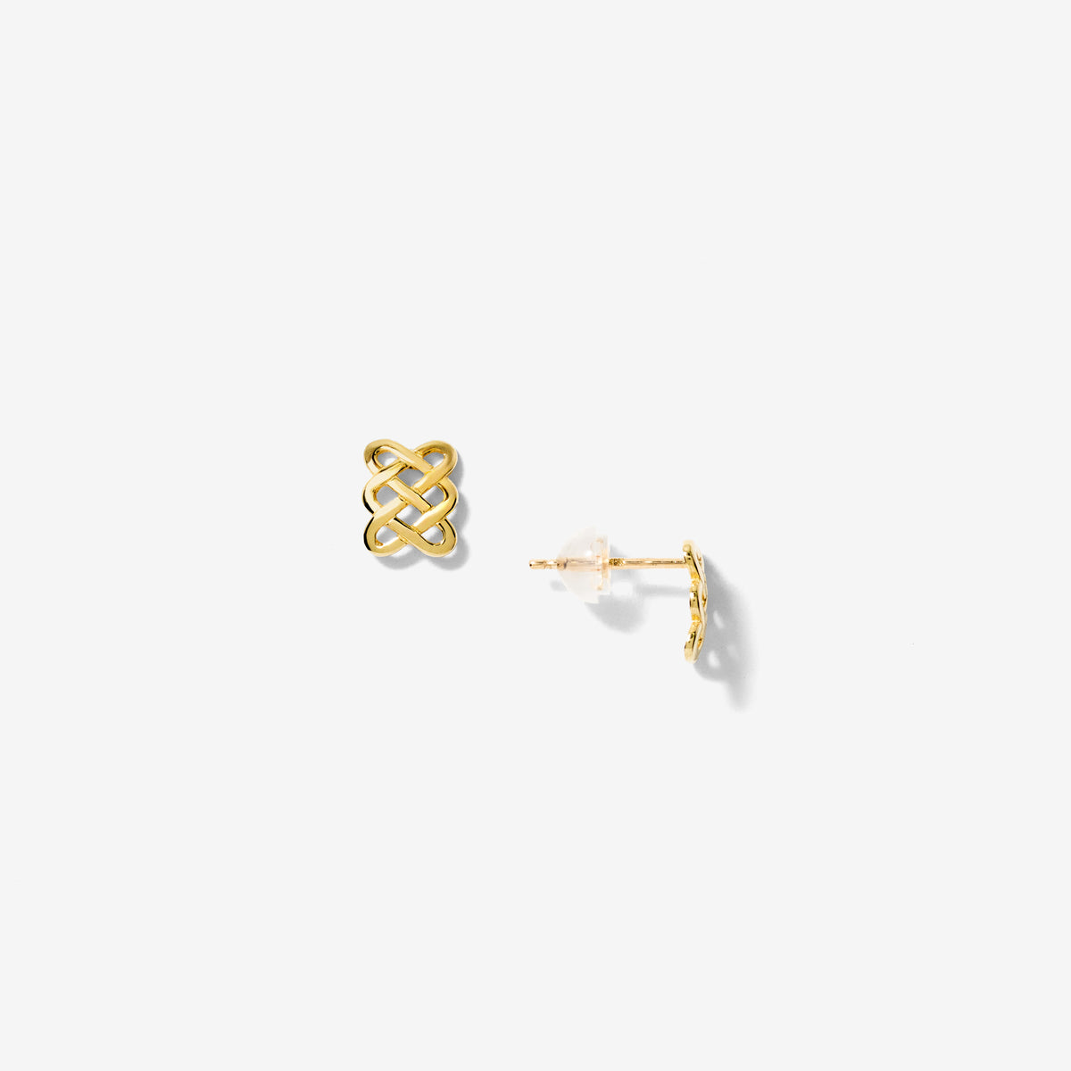 Celtic Knot Stud Earrings in 10K Yellow Gold