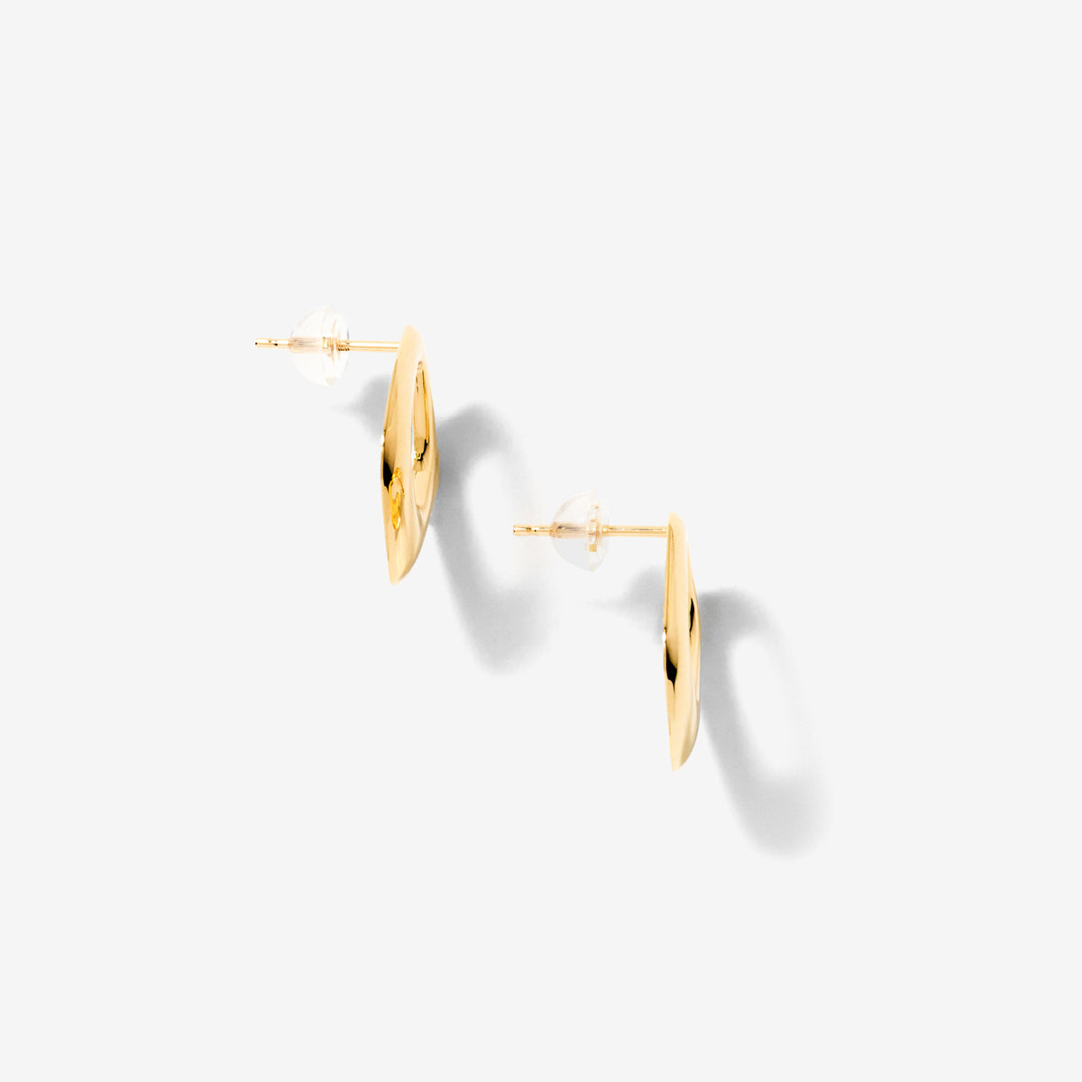 Cushion Shape Stud Earrings in 10K Yellow Gold