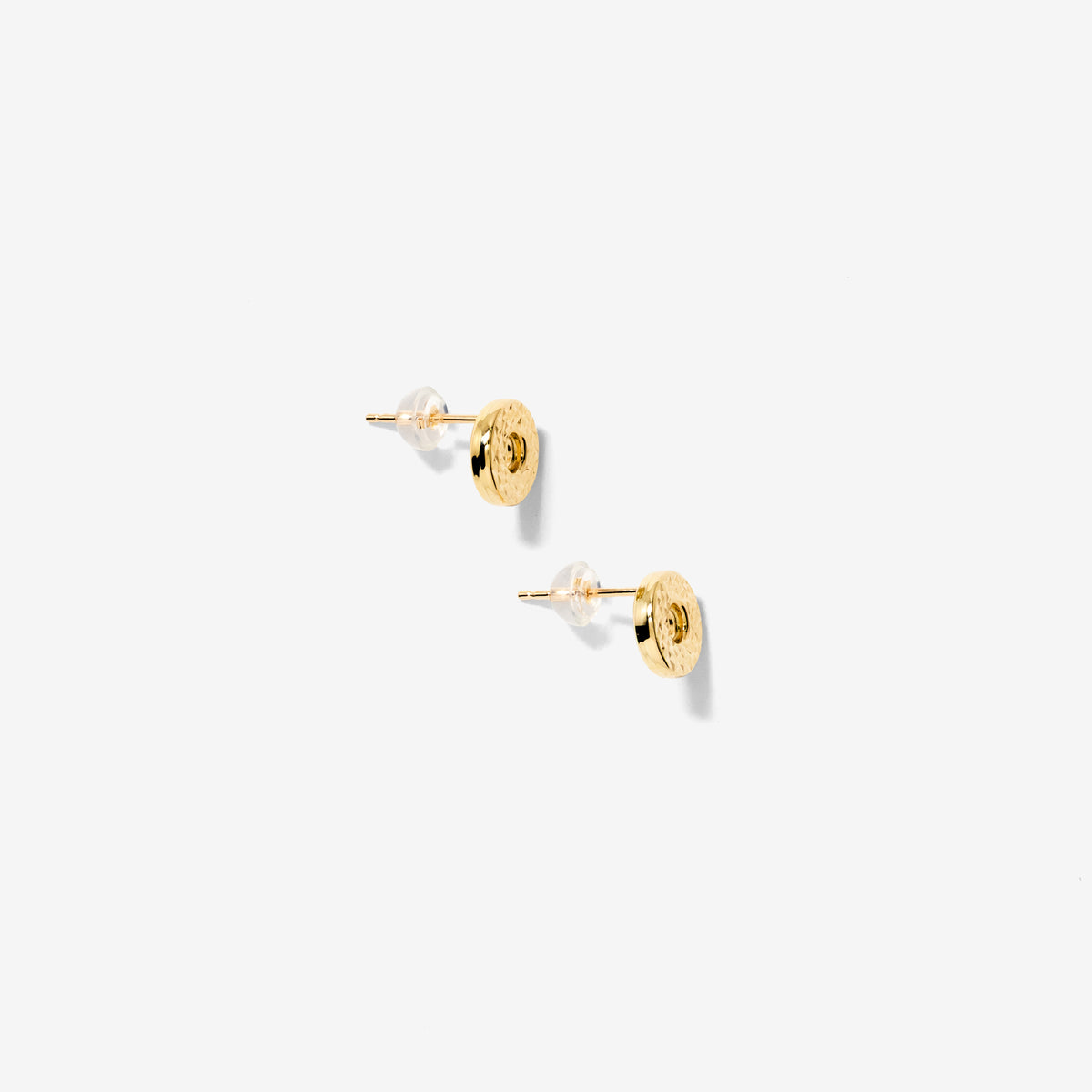 Diamond Cut Circle Stud in 10K Yellow Gold