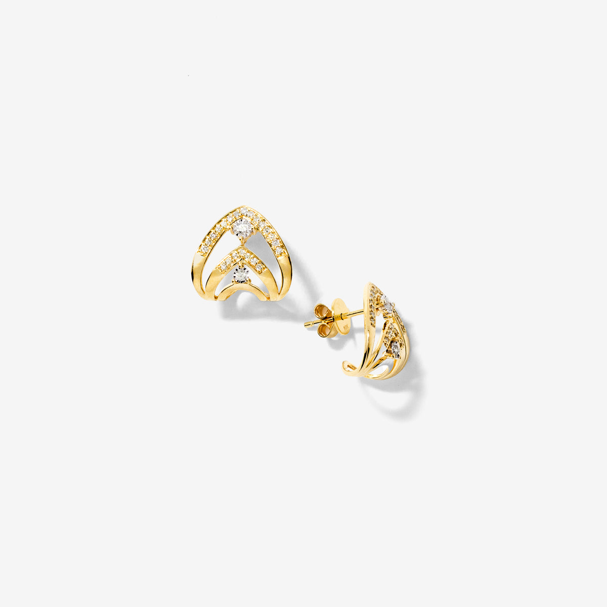 Diamond J Hook Earrings in 10K Yellow Gold (0.33 ct tw)