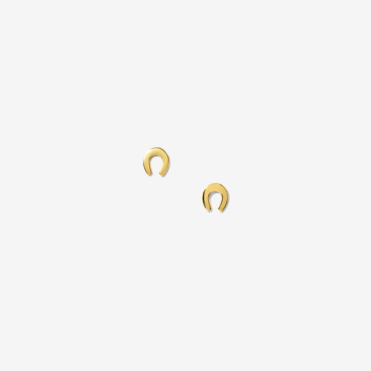 Horseshoe Stud Earrings in 10K Yellow Gold