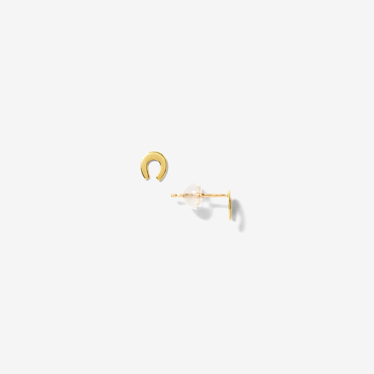 Horseshoe Stud Earrings in 10K Yellow Gold