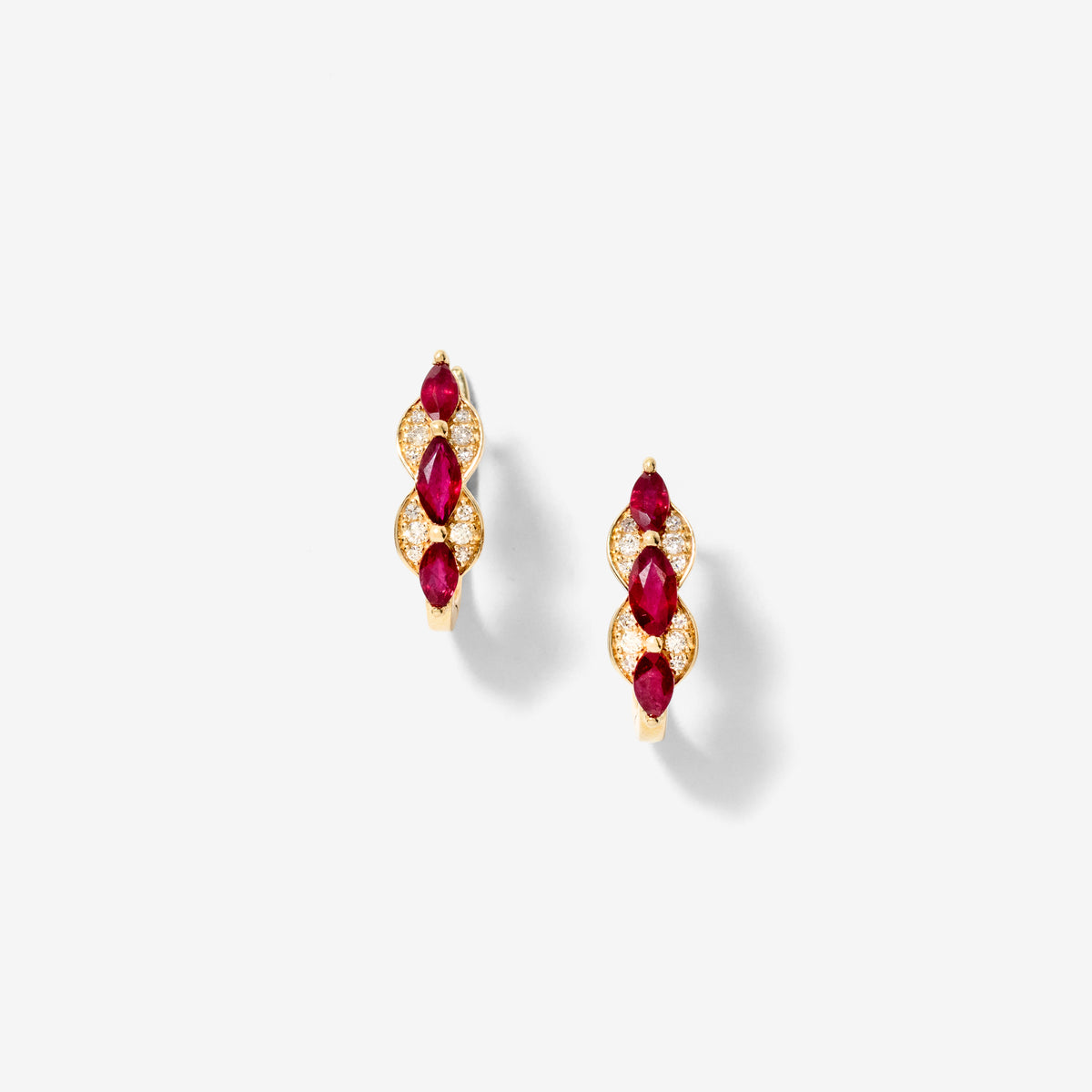 Ruby Earrings in 10K Yellow Gold