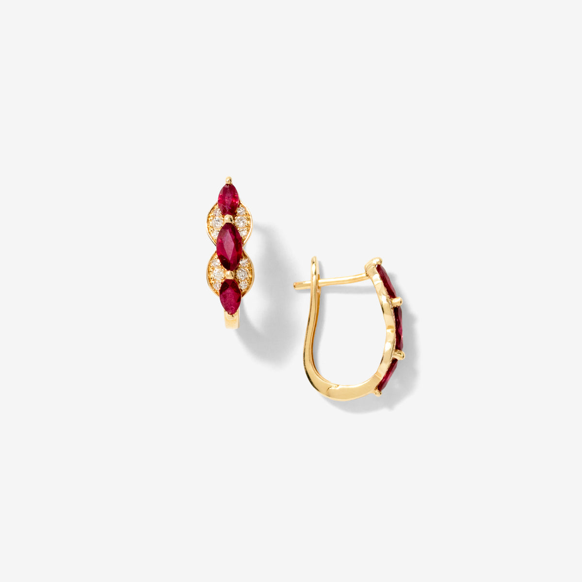 Ruby Earrings in 10K Yellow Gold