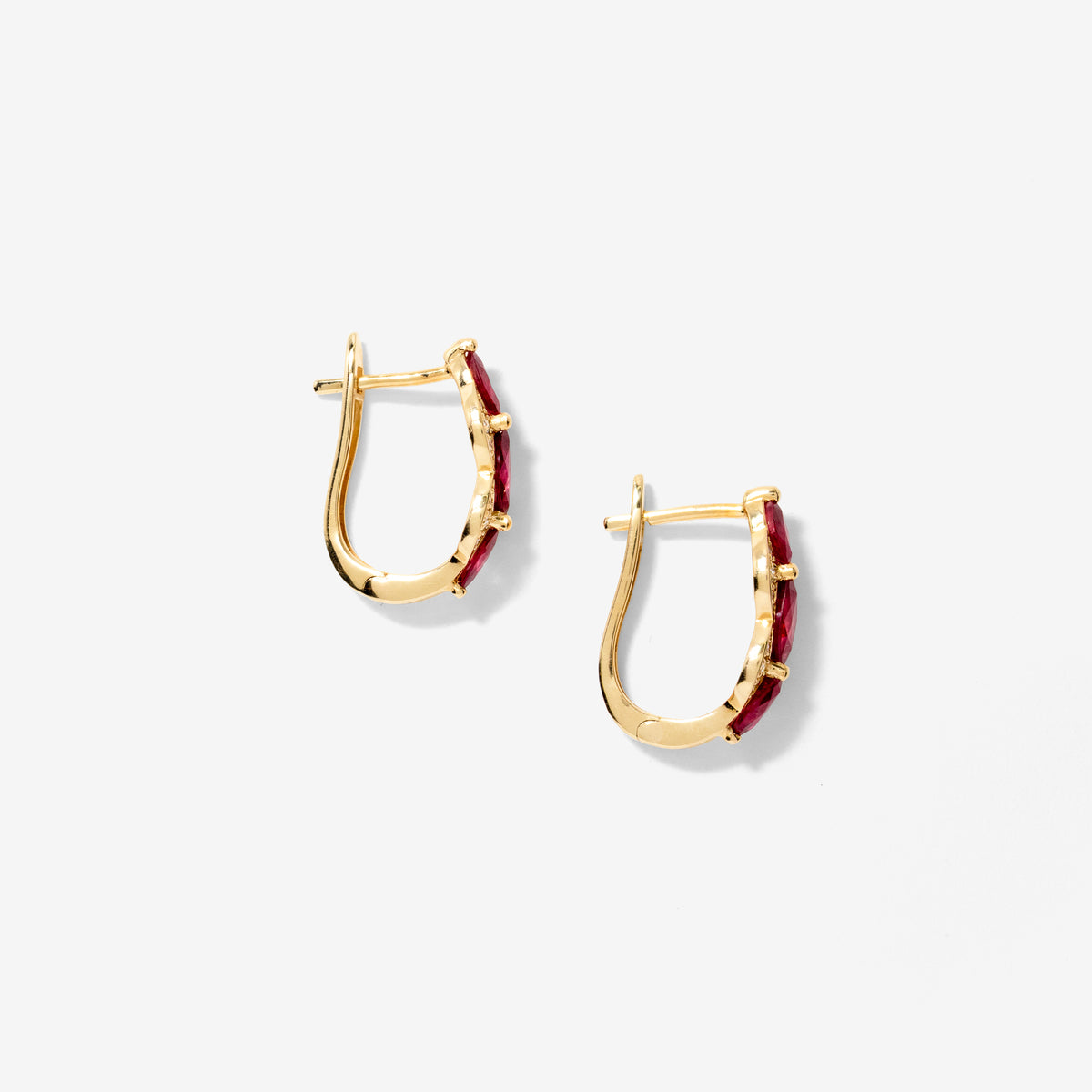 Ruby Earrings in 10K Yellow Gold